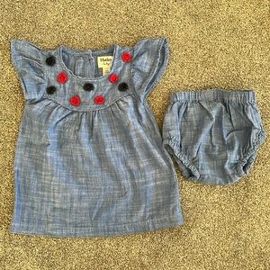 Like new! Hatley Baby 3-6M Jean Dress with Detailing